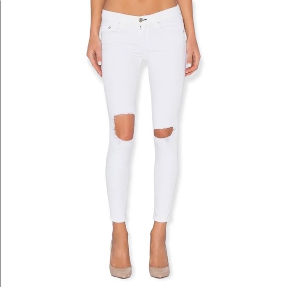 NWT! Rag & Bone Capri Distressed White Jeans  - Size 27 - $250+ retail - NWT - Picture 1 of 9